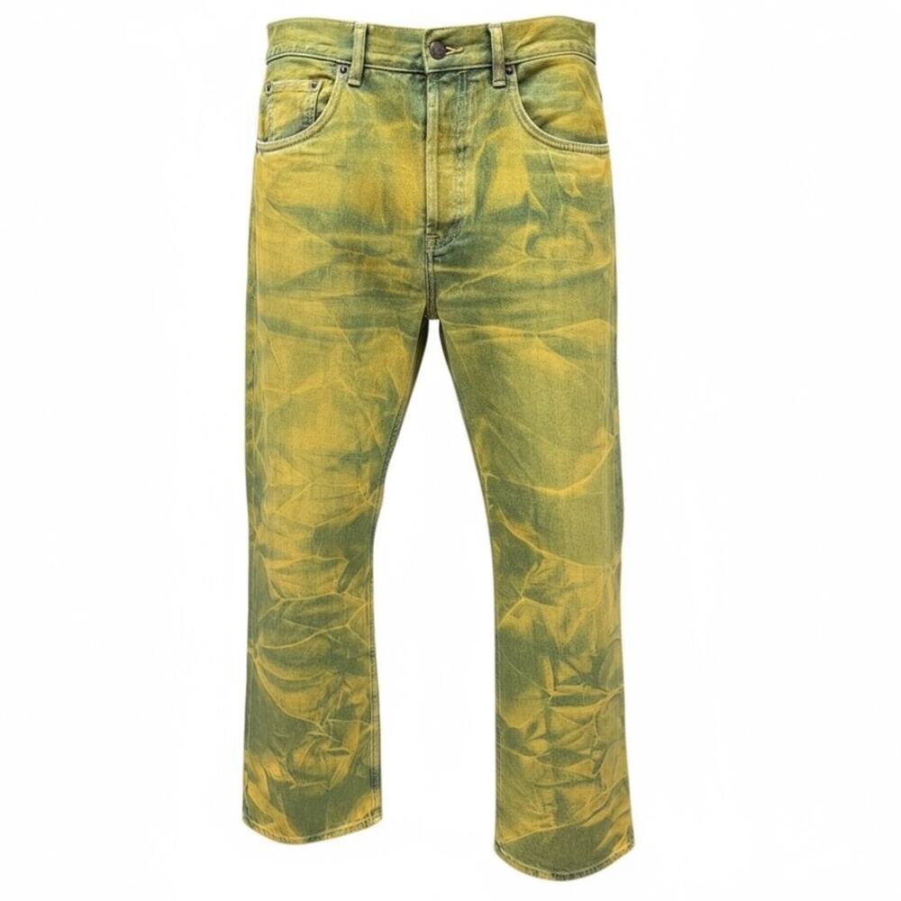 Acne Studios Jello 2021M Jeans EU 30 Loose fit Electric Green / Yellow Tie Dye